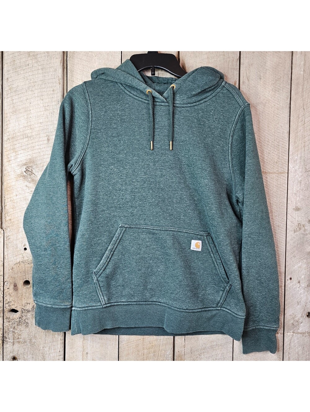 Carhartt Hoodie Womens Green Pullover Sweatshirt Workwear Small